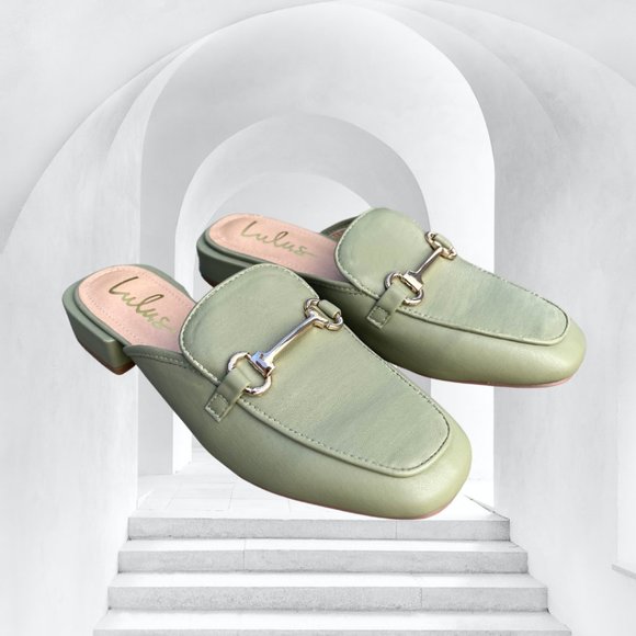 Lulus Shoes - Lulus Ranae Green Slide-On Loafers